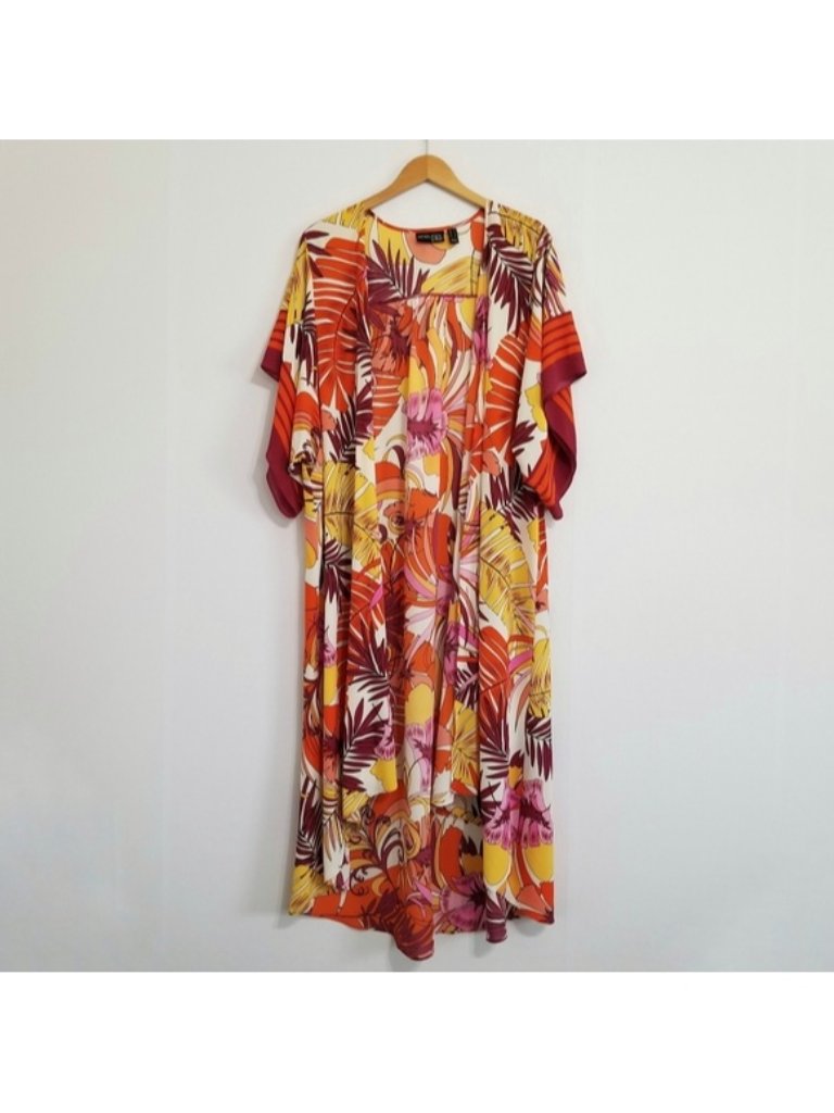 Attitudes By Renee Multi Color Duster Kimono Top Size Large